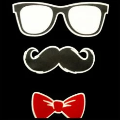 Bewild Glasses, Mustache, And Bow Tie Girl's T-Shirt Cool Funny & Offensive