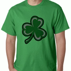 Bewild St.Patricks Day Flashing Light Up Shamrock Mens T-shirt (Irish Kelly Green)