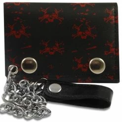 Bewild Wallets & Chains Vintage Skull & Crossbones Genuine Leather Chain Wallet