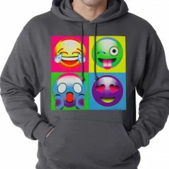 Bewild Block Print Emoji Faces Adult Hoodie Cool Funny & Offensive 7 Bewild Block Print Emoji Faces Adult Hoodie Cool Funny & Offensive