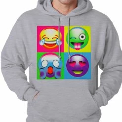 Bewild Block Print Emoji Faces Adult Hoodie Cool Funny & Offensive 8 Bewild Block Print Emoji Faces Adult Hoodie Cool Funny & Offensive