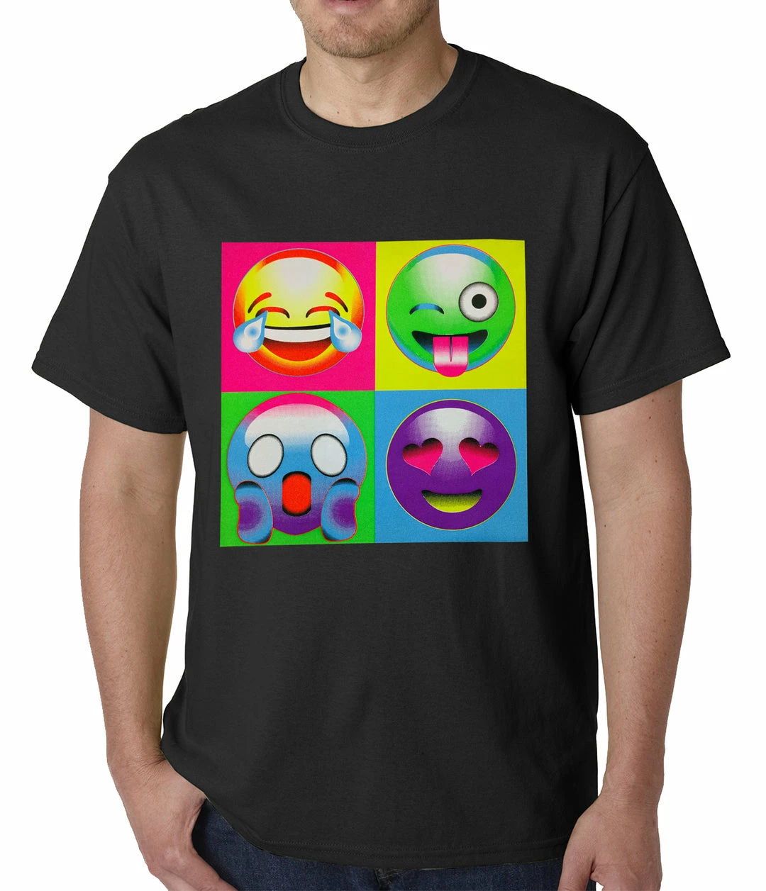 Bewild Block Print Emoji Faces Mens T-shirt Cool Funny & Offensive 3 Bewild Block Print Emoji Faces Mens T-shirt Cool Funny & Offensive