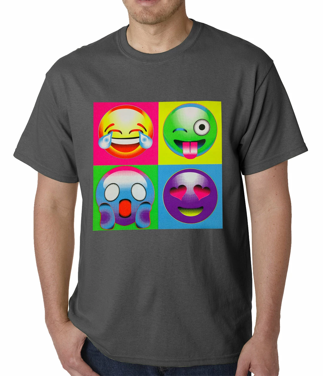Bewild Block Print Emoji Faces Mens T-shirt Cool Funny & Offensive 4 Bewild Block Print Emoji Faces Mens T-shirt Cool Funny & Offensive