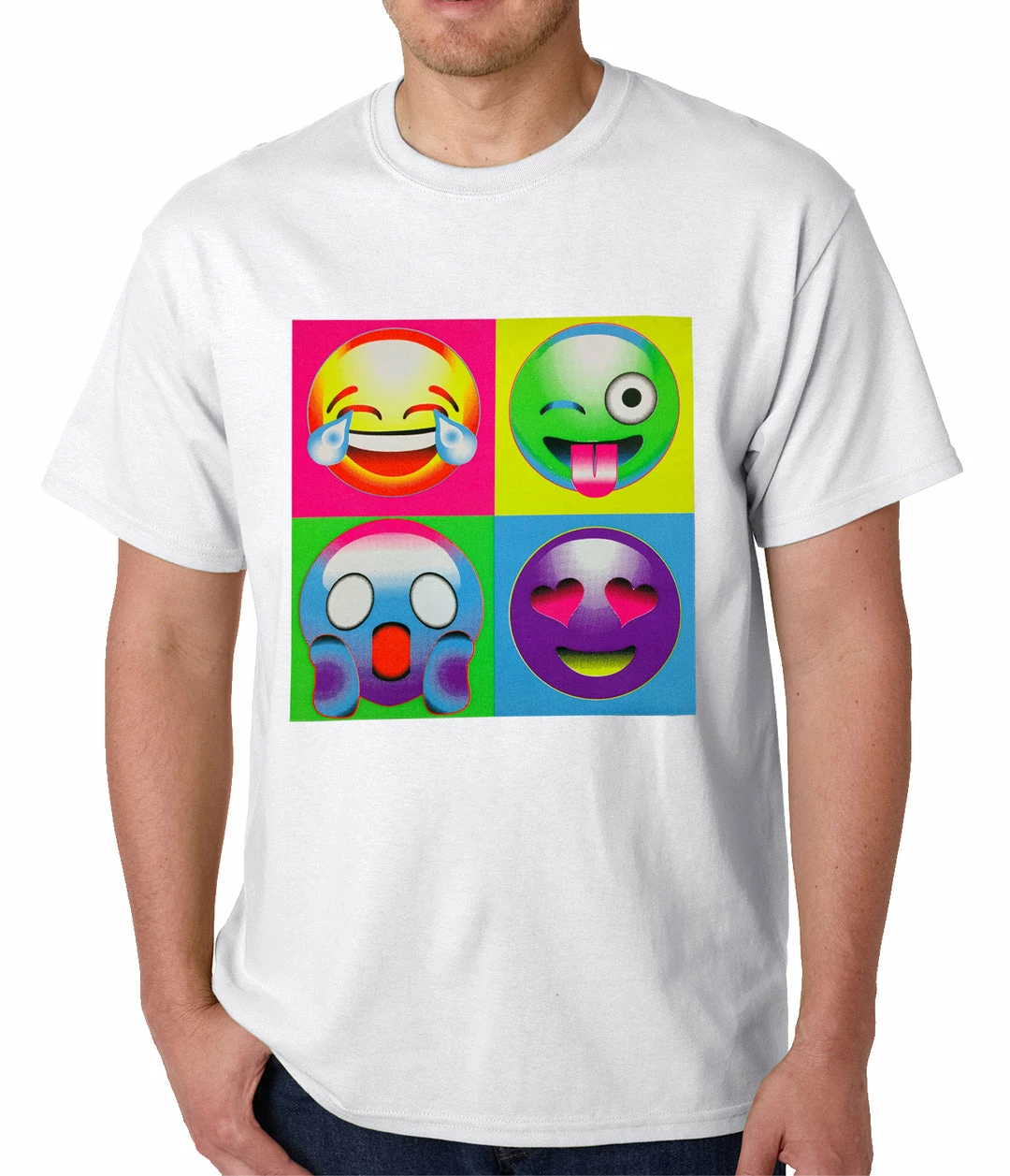 Bewild Block Print Emoji Faces Mens T-shirt Cool Funny & Offensive 6 Bewild Block Print Emoji Faces Mens T-shirt Cool Funny & Offensive