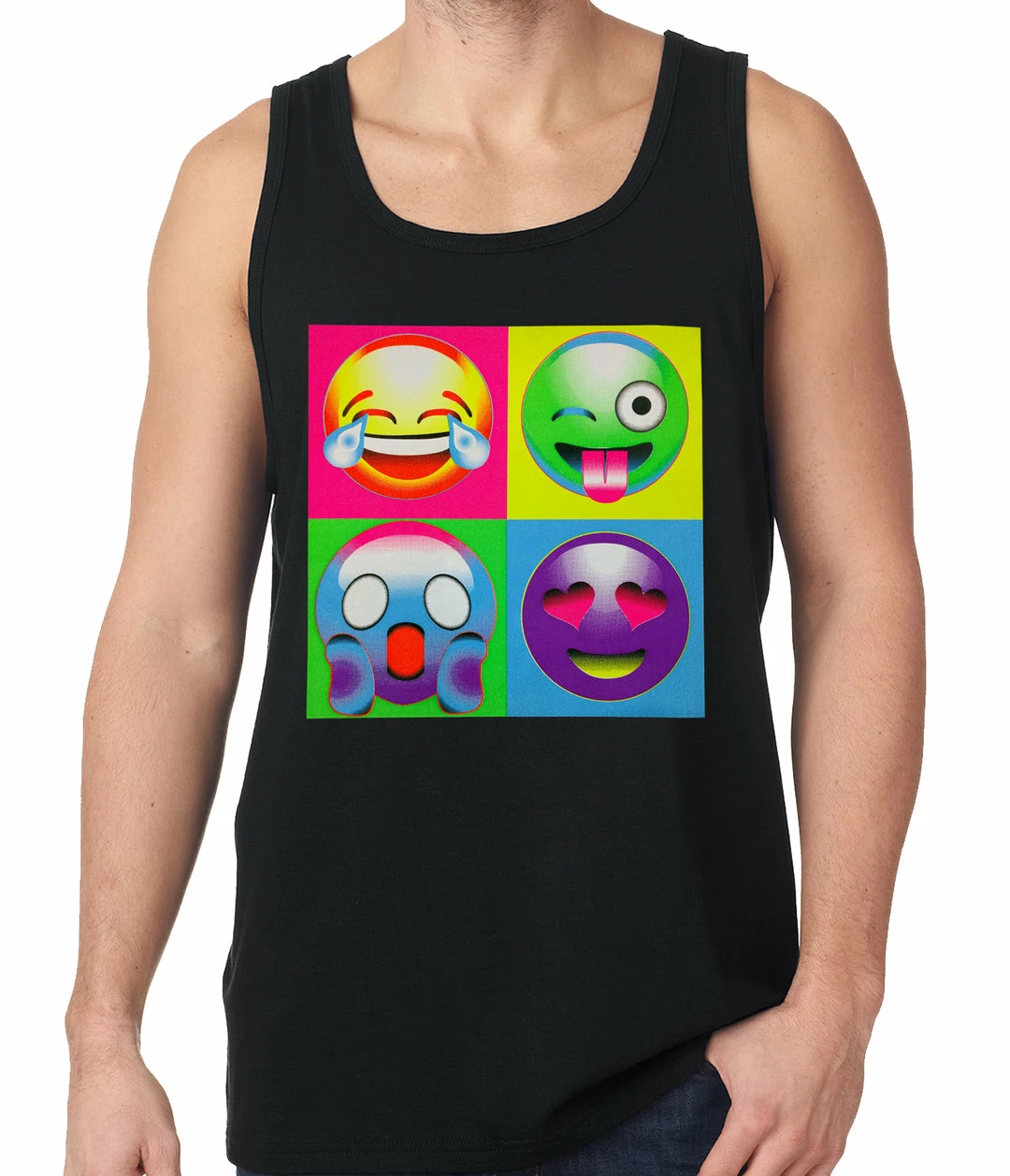 Bewild Block Print Emoji Faces Tank Top Cool Funny & Offensive 3 Bewild Block Print Emoji Faces Tank Top Cool Funny & Offensive