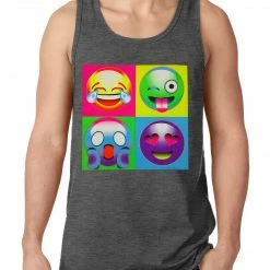 Bewild Block Print Emoji Faces Tank Top Cool Funny & Offensive 7 Bewild Block Print Emoji Faces Tank Top Cool Funny & Offensive