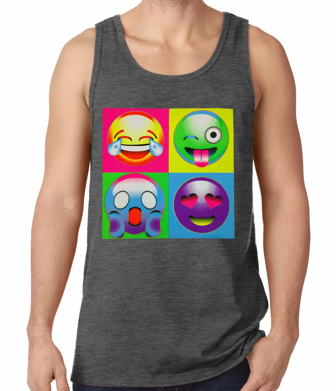 Bewild Block Print Emoji Faces Tank Top Cool Funny & Offensive 4 Bewild Block Print Emoji Faces Tank Top Cool Funny & Offensive