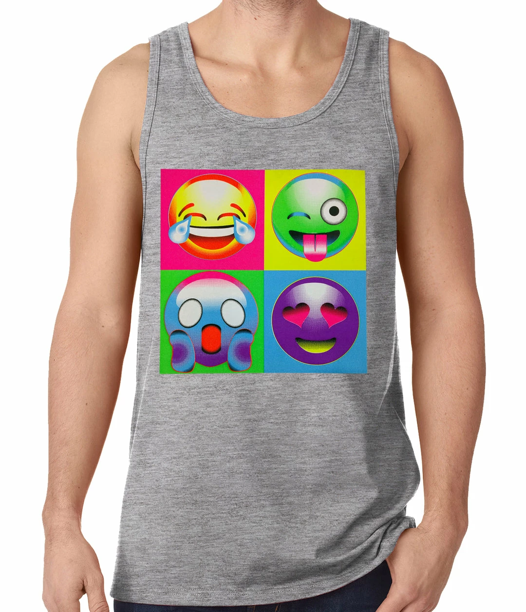 Bewild Block Print Emoji Faces Tank Top Cool Funny & Offensive 5 Bewild Block Print Emoji Faces Tank Top Cool Funny & Offensive