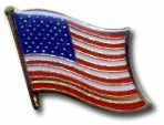 Bewild Waving American Flag Lapel Pin