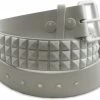 Bewild Belts Classic White Pyramid Studded Leather Belt 2 Bewild Belts Classic White Pyramid Studded Leather Belt