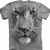 Bewild The Mountain Apparel White Tiger Big Face Men's T-Shirt