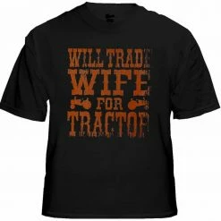 Bewild Men's T-Shirts Will Trade Wife For Tractor Vintage T-Shirt