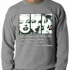 Bewild Wise Girl Marilyn Quote Adult Crewneck