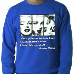 Bewild Wise Girl Marilyn Quote Adult Crewneck