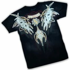 Bewild Xzavier Guilded Tribal Couture Rhinestone T-Shirt