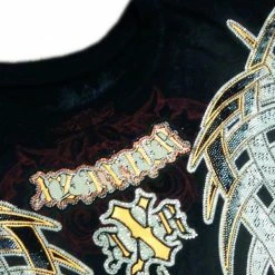 Bewild Xzavier Guilded Tribal Couture Rhinestone T-Shirt