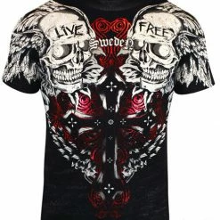 Bewild Xzavier Live Free Men's T-Shirt (Black) -X-Large