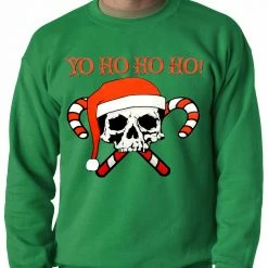 Bewild Holiday Prints Yo Ho Ho Ho Pirate Christmas Adult Crewneck
