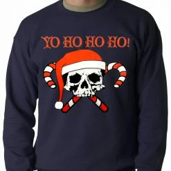 Bewild Holiday Prints Yo Ho Ho Ho Pirate Christmas Adult Crewneck