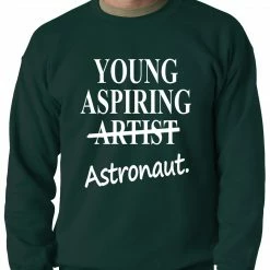 Bewild Young Aspiring Astronaut (Artist Crossed Out) Adult Crewneck
