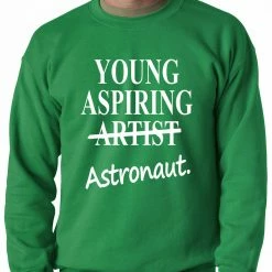 Bewild Young Aspiring Astronaut (Artist Crossed Out) Adult Crewneck