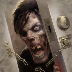 Bewild Zombie At The Door Big Face Men's T-Shirt