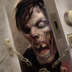 Bewild Zombie At The Door Big Face Men's T-Shirt